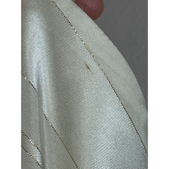 David Strauss Metallic Tank Top 14 Cream Glam Shimmery Disco 80s Shiny Retro - Picture 10 of 10